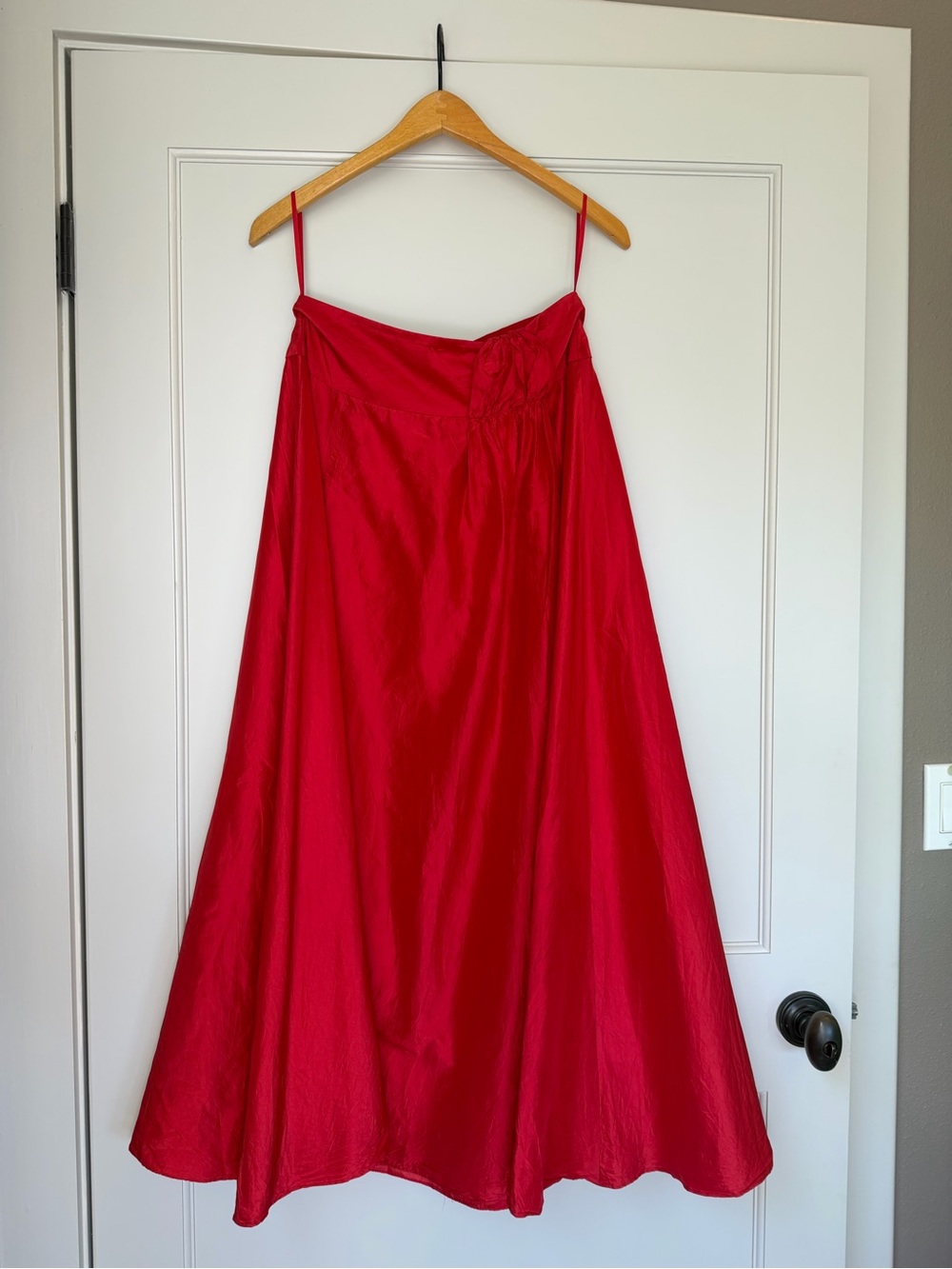 100% Silk Episod Red Bohemian Maxi skirt / Dramatic Full Sweep/ Resort/ Size 4